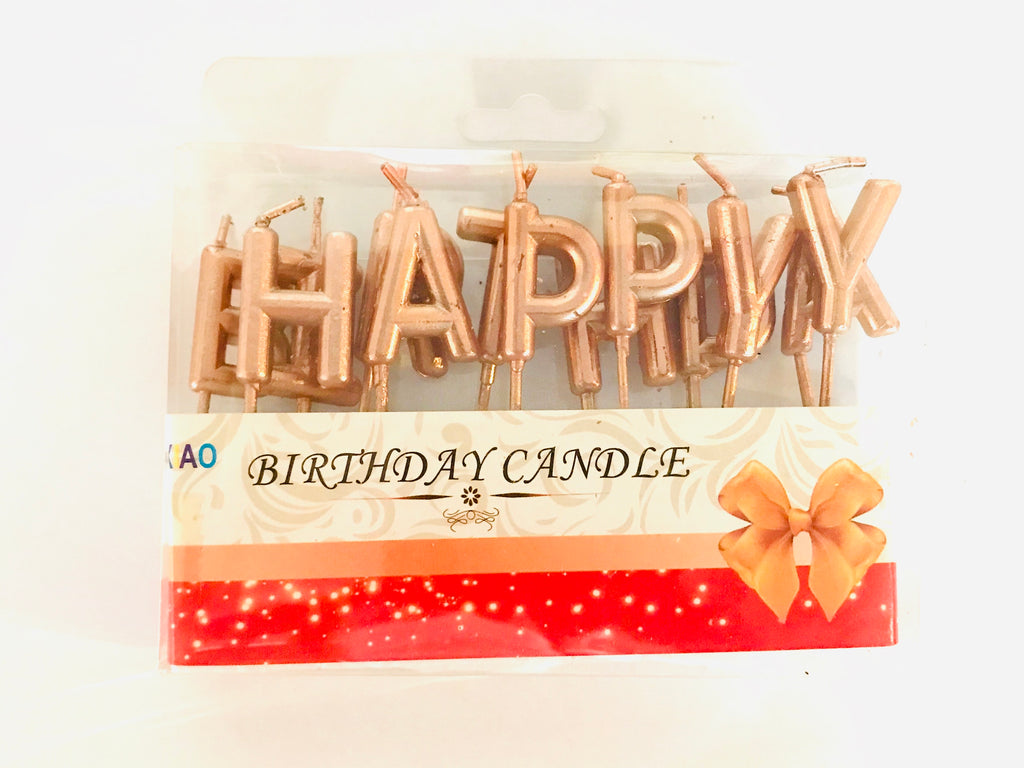 Candle - Happy Birthday Letters Pink